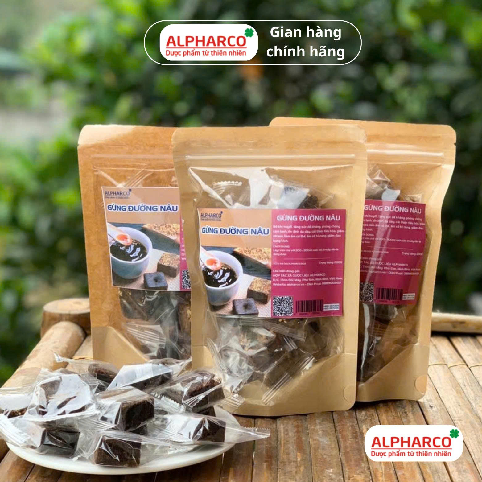 Gừng đường nâu 200g thumbnail