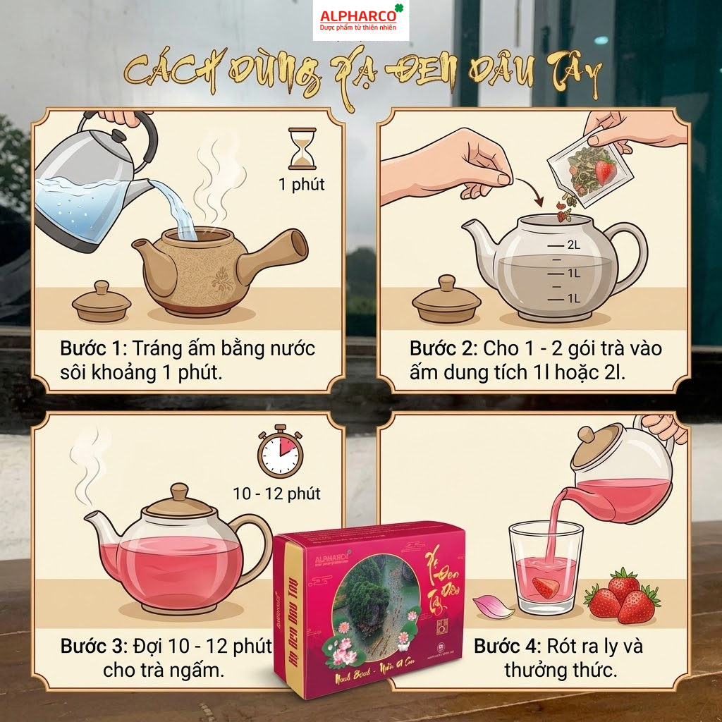 Trà công thức xạ đen dâu tây thumbnail