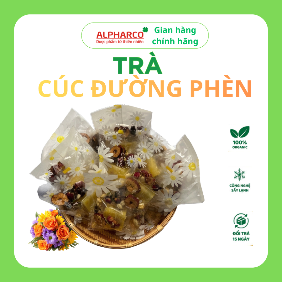 Trà cúc đường phèn Alpharco (gói lẻ) thanh nhiệt ,cải thiện giấc ngủ,giúp da dẻ mịn màng thumbnail
