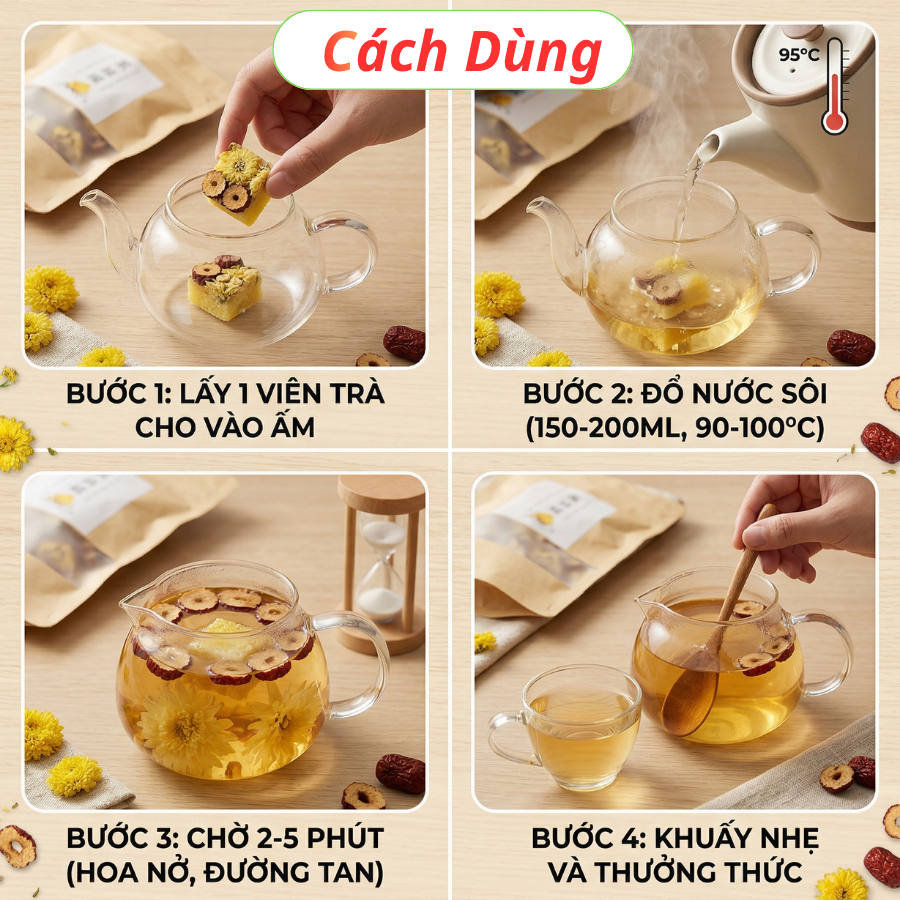 Trà cúc đường phèn Alpharco (gói lẻ) thanh nhiệt ,cải thiện giấc ngủ,giúp da dẻ mịn màng thumbnail