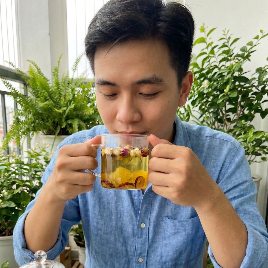 Trà cúc đường phèn Alpharco (gói lẻ) thanh nhiệt ,cải thiện giấc ngủ,giúp da dẻ mịn màng thumbnail