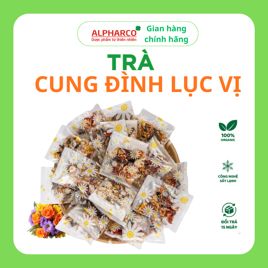 Trà cung đình lục vị Alpharco (gói lẻ) cải thiện giấc ngủ,dưỡng nhan,đẩy lùi đầy hơi,khó tiêu thumbnail