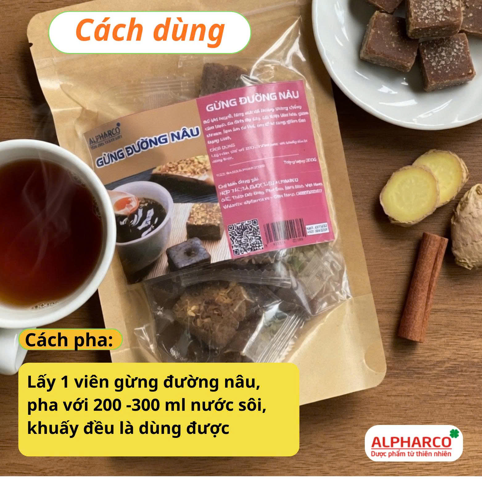 Gừng đường nâu 200g thumbnail