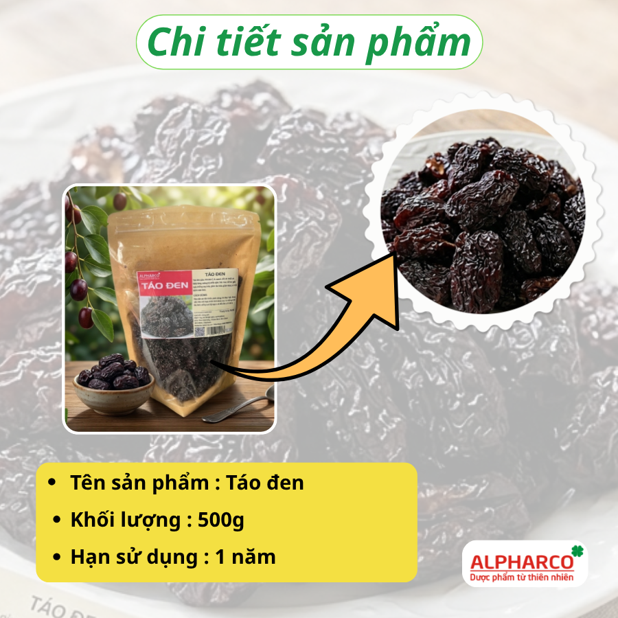 Táo đen Alpharco túi 500g thumbnail