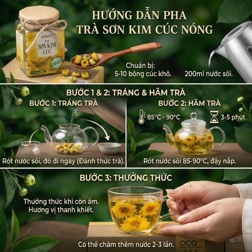Trà sơn kim cúc Alphacro 50gr cải thiện chất lượng giấc ngủ,thanh nhiệt,làm mát gan, hỗ trợ tiêu hóa thumbnail