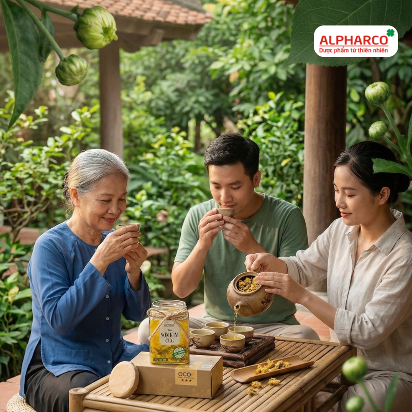 Trà sơn kim cúc Alphacro 50gr cải thiện chất lượng giấc ngủ,thanh nhiệt,làm mát gan, hỗ trợ tiêu hóa thumbnail