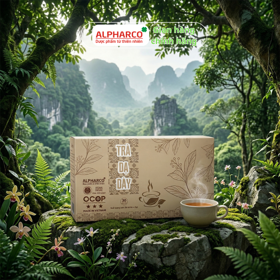 Trà dạ dày Alpharco 30 gói x 3g,tiêu hóa tốt ,làm mát cơ thể,ngủ ngon thumbnail