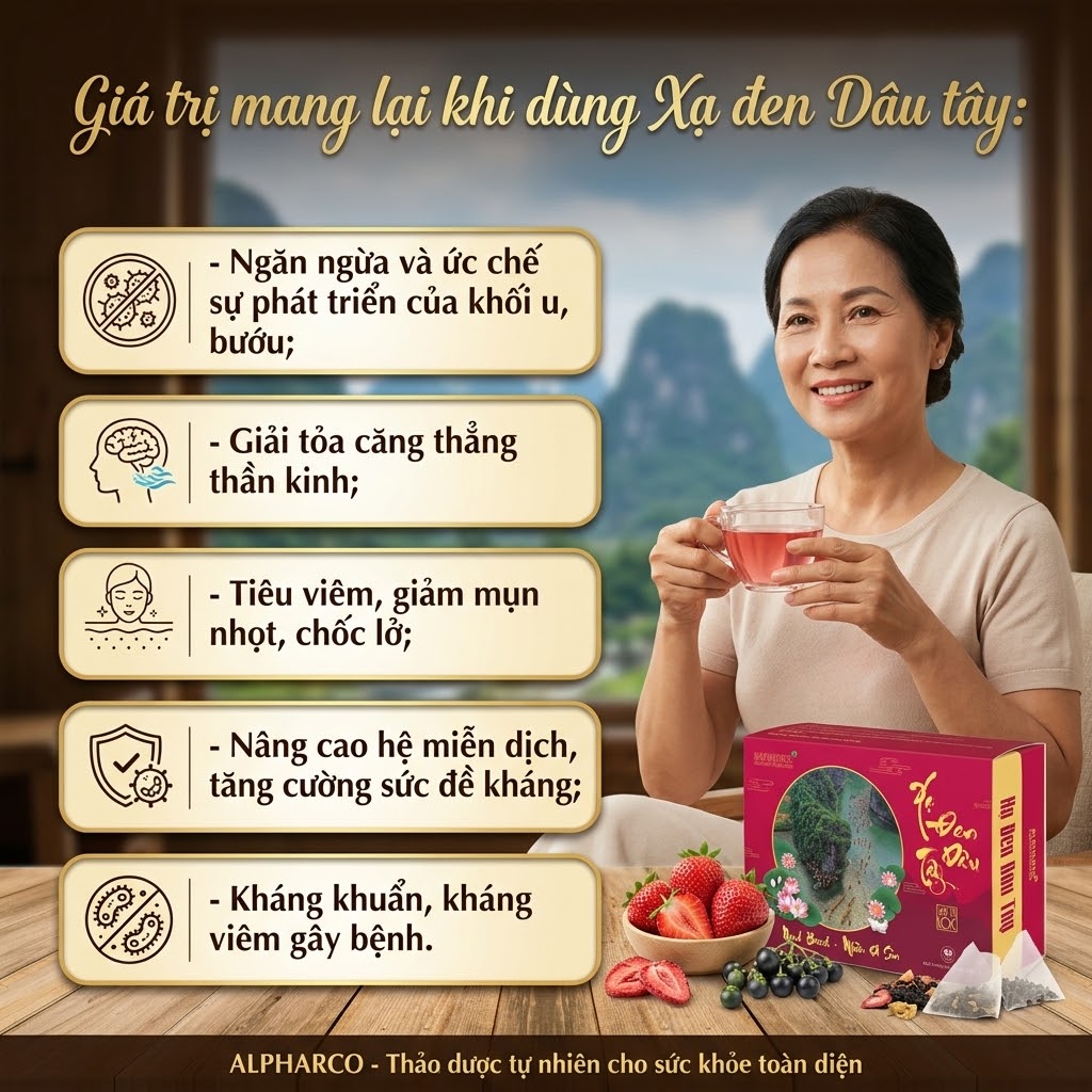 Trà công thức xạ đen dâu tây thumbnail